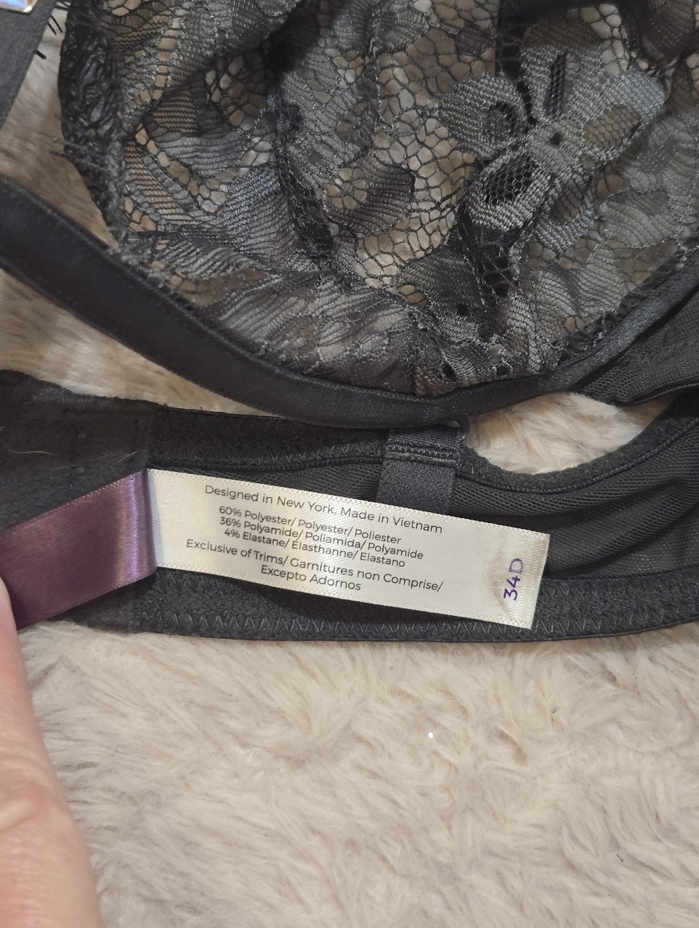 Adore Me Gray Emmeline Unlined Sheer Studded High-Neck Bra, Size 34D - Picture 3 of 8